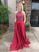 BohoProm prom dresses Marvelous Satin Jewel Neckline A-line Prom Dresses With Rhinestones PD123