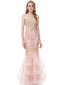 Mermaid Sweetheart Floor-Length Organza Rhine Stone Prom Dress 3119