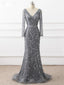 Mermaid V-neck Floor-Length Organza Elegant Evening Dresses ASD27101
