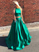 BohoProm prom dresses Modern Satin Jewel Neckline 2 Pieces A-line Prom Dresses With Rhinestones PD186