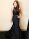 BohoProm prom dresses Modern Satin Jewel Neckline 2 Pieces Mermaid Prom Dresses With Beaded Appliques PD162