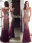 Modern Sequin Lace Scoop Neckline Floor-length Mermaid Prom Dress PD210