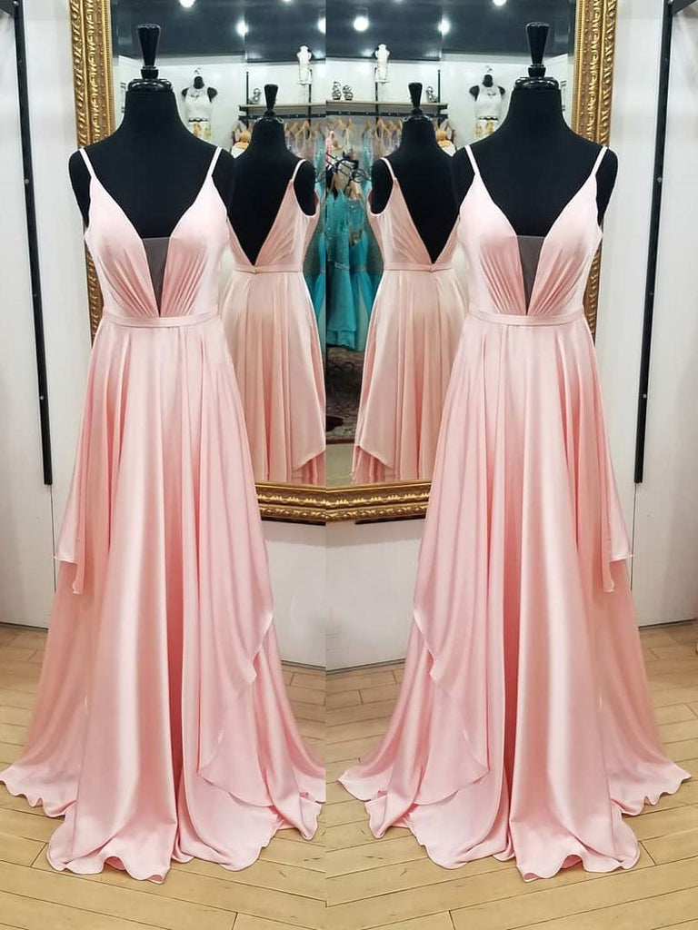 BohoProm prom dresses Outstanding Chiffon Spaghetti Straps Neckline A-line Prom Dresses With Pleats PD130