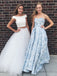 BohoProm prom dresses Pure Tulle Off-the-shoulder Neckline 2 Pieces A-line Prom Dresses With Beadings PD152