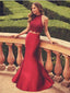 Sexy Satin Sweep Train 2 Pieces Mermaid Prom dresses With Appliques PD027