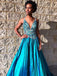 BohoProm prom dresses Sexy Taffeta V-neck Neckline Floor-length A-line Prom Dresses With Beadings PD183