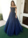 BohoProm prom dresses Sexy Tulle Off-the-shoulder Neckline Ball Gown Prom Dresses With Beadings PD147