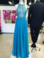 Shimmering Chiffon Jewel Neckline A-line Prom Dresses With Beadings PD172