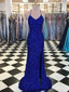 Shimmering Sequin Lace Halter Neckline Sweep Train Sheath Prom Dress PD088