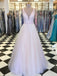BohoProm prom dresses Shimmering Tulle Jewel Neckline Floor-length A-line Prom dresses With Pleats PD011