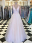 Shimmering Tulle Jewel Neckline Floor-length A-line Prom dresses With Pleats PD011