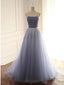 Shimmering Tulle Strapless Neckline A-line Evening Dresses With Beading PD036