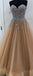 BohoProm prom dresses Shimmering Tulle Sweetheart Neckline Floor-length A-line Prom Dresses With Rhinestones PD009