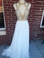 Shining Silk-like Chiffon Jewel Neckline A-line Prom Dresses With Rhinestones PD153