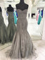 Shining Tulle Sweetheart Neckline Mermaid Prom Dresses With Beading PD003