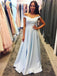 BohoProm prom dresses Simple Satin Off-the-shoulder Neckline A-line Prom Dresses PD228