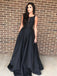 BohoProm prom dresses Simple Satin Scoop Neckline Chapel Train A-line Prom Dress PD144