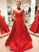 BohoProm prom dresses Simple Satin V-neck Neckline Chapel Train Ball Gown Prom Dress PD124