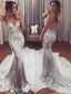 Trumpet/Mermaid Deep-V Chapel Train Sequined Prom Dresses 2773
