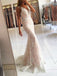 BohoProm prom dresses Trumpet/Mermaid Deep-V Sweep Train Lace Prom Dress 3078