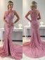 Trumpet /Mermaid Halter Chapel Train Satin Rhine Stone Evening Dresses 2808