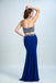 BohoProm prom dresses Trumpet/Mermaid Halter Floor-Length Satin Rhine Stone Royal Blue Prom Dresses 2912