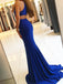 BohoProm prom dresses Trumpet/Mermaid Halter Sweep Train Chiffon Split Simple Prom Dresses 2791