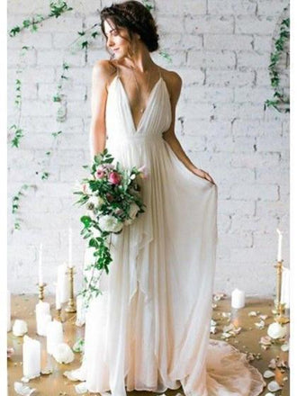 3D Flowers Wedding Gown Floral Lace Boho Wedding Dresses WD1911