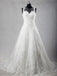 BohoProm Wedding Dresses A-line Illusion Chapel Train Tulle Lace Ivory Wedding Dresses With Beadings ASD26969