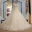 BohoProm Wedding Dresses A-line Off-Shoulder Chapel Train Tulle Rhine Stone Lace Wedding Dresses ASD2629