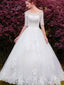A-line Off-Shoulder Floor-Length Tulle Lace Appliqued Wedding Dresses ASD27012