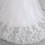 BohoProm Wedding Dresses A-line Off-Shoulder Sweep Train Tulle Lace White Wedding Dresses With Sequins ASD26966