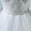 BohoProm Wedding Dresses A-line Scoop-Neck Chapel Train Tulle Lace White Wedding Dresses With Pearls ASD26964
