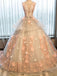 BohoProm Wedding Dresses A-line Scoop-neck Floor-Length Tulle Appliqued Wedding Dresses HX0055