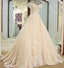 BohoProm Wedding Dresses A-line Spaghetti Strap Cathedral Train Tulle Lace Beaded Wedding Dresses ASD2626