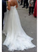 BohoProm Wedding Dresses A-line Spaghetti Strap Chapel Train Chiffon Simple Wedding Dresses SWD024