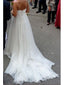 A-line Spaghetti Strap Chapel Train Chiffon Simple Wedding Dresses SWD024