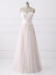 A-line Spaghetti Strap Floor-Length Tulle Lace Wedding Dresses  SWD034