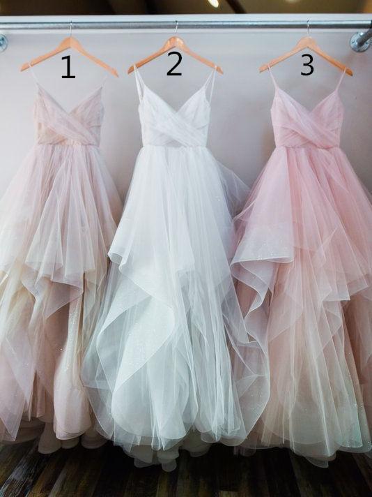 BohoProm Wedding Dresses A-line Spaghetti Strap Floor-Length Tulle Wedding Dresses ASD2549