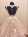 BohoProm Wedding Dresses A-line Spaghetti Strap Sweep Train Organza Appliqued Beaded Wedding Dresses SWD013