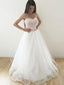 A-line Sweetheart Sweep Train Organza Lace Wedding Dresses SWD031