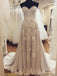 BohoProm Wedding Dresses A-line Sweetheart Sweep Train Tulle Lace Beaded Wedding Dresses SWD014