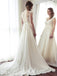 BohoProm Wedding Dresses A-line V-Neck Sweep Train Chiffon Appliqued Wedding Dresses SWD002