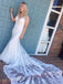 BohoProm Wedding Dresses Attractive Lace V-neck Neckline Mermaid Wedding Dresses With Rhinestones WD073