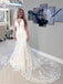 BohoProm Wedding Dresses Beautiful Lace Jewel Neckline Mermaid Wedding Dresses With Pleats WD096