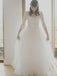 BohoProm Wedding Dresses Beautiful Tulle V-neck Neckline 3/4 Length Sleeves Ball Gown Wedding Dress WD042