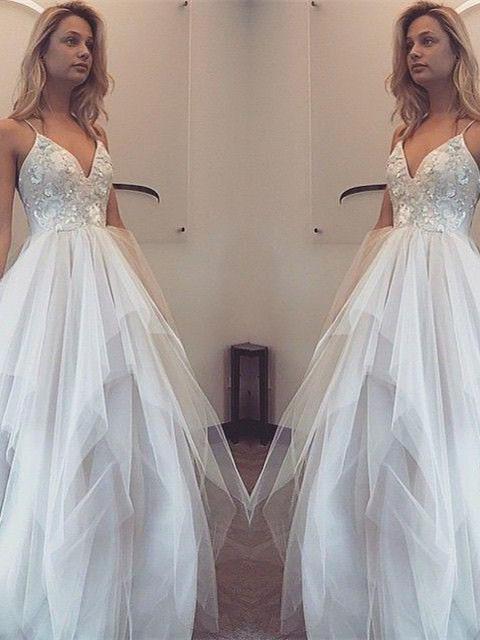 BohoProm Wedding Dresses Charming Lace & Tulle Floor-length A-line Wedding Dresses WD146