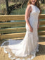 Charming Tulle Bateau Neckline Sheath Wedding Dresses With Appliques WD060