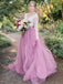 BohoProm Wedding Dresses Chic Lace & Tulle V-neck Neckline Long Sleeves A-line Wedding Dresses WD153