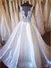 BohoProm Wedding Dresses Chic Satin Bateau Neckline Chapel Train A-line Wedding Dress WD036